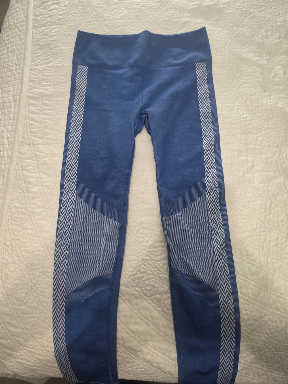 Fabletics Blue Seam-Detail Leggings